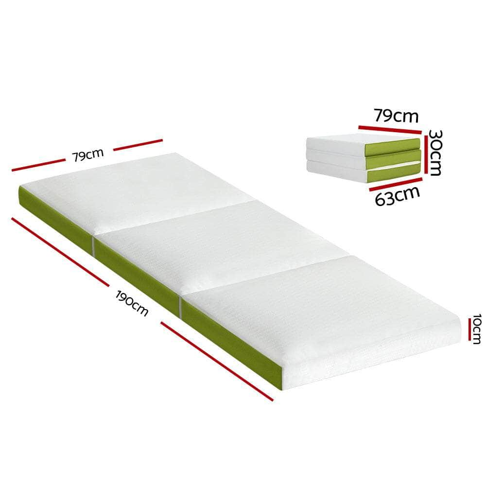 Foldable Mattress Folding Foam Trifold Green