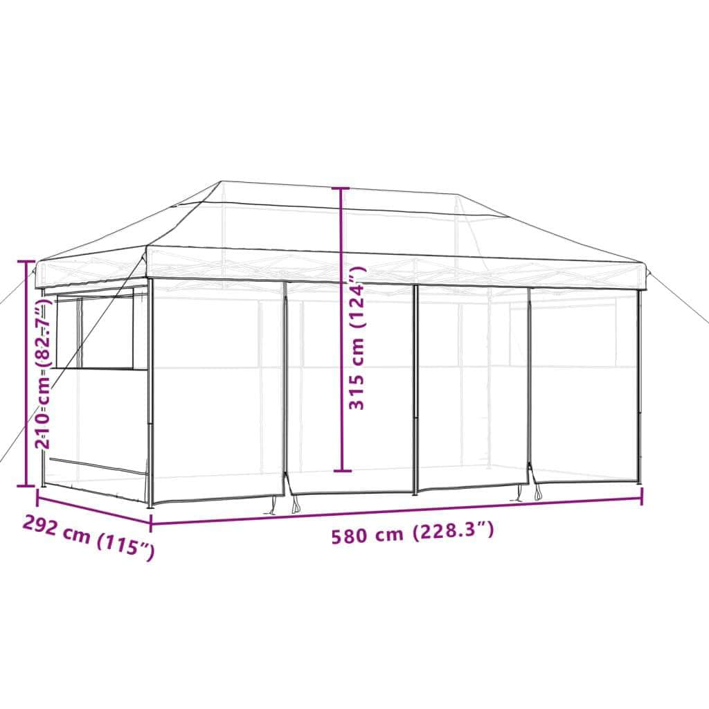 Foldable Party Tent Pop-Up with 4 Sidewalls