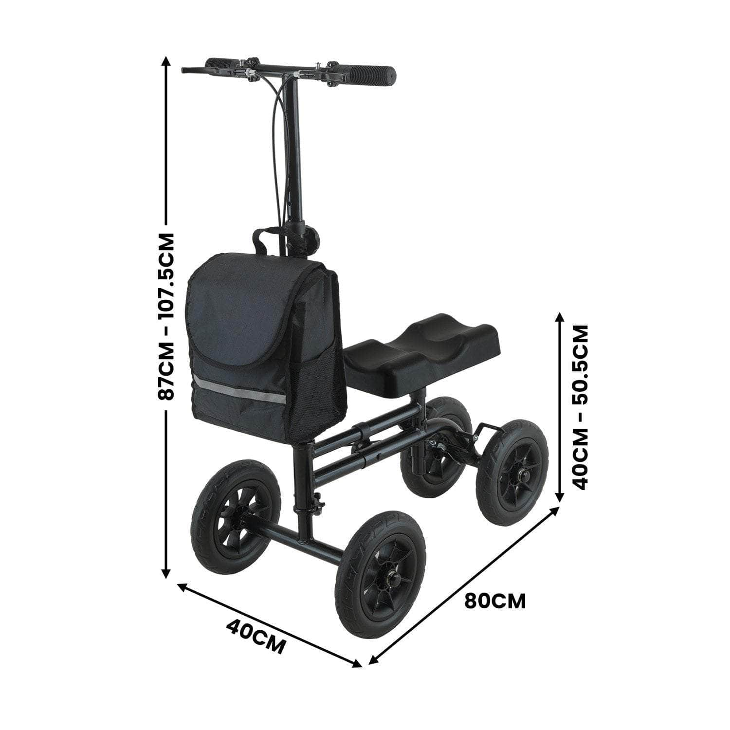 Foldable Steel Mobility Knee Scooter Walker for Enhanced Comfort