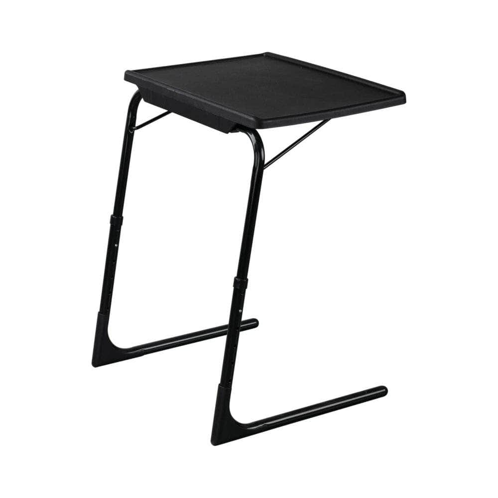 Foldable Table Adjustable Tray Laptop Desk with Holder-Black