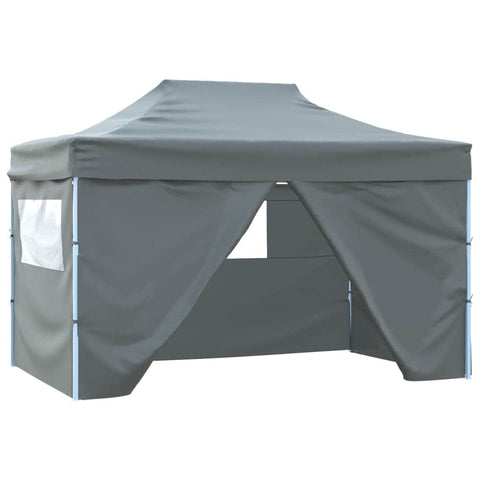 Foldable Tent Pop-Up with 4 Side Walls Anthracite