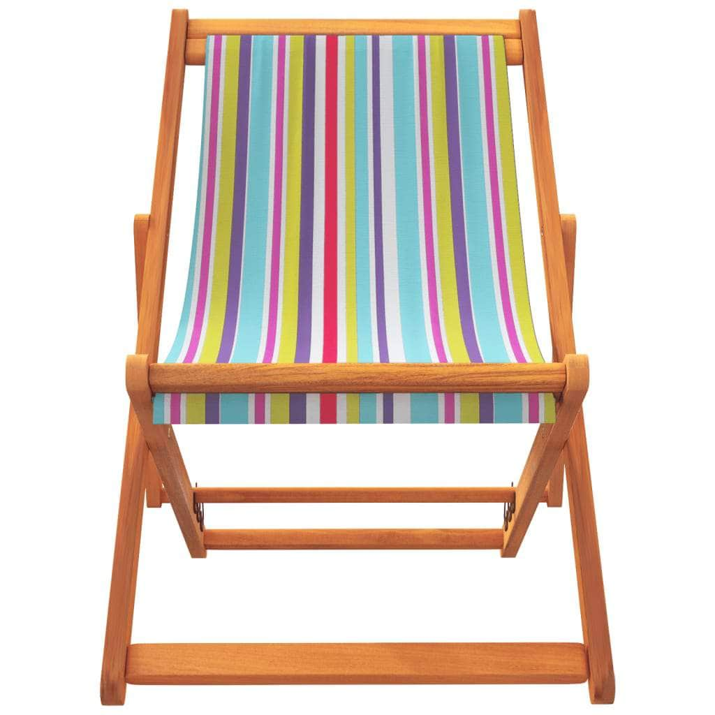 Folding Beach Chairs 2 pcs Multicolour - Fabric