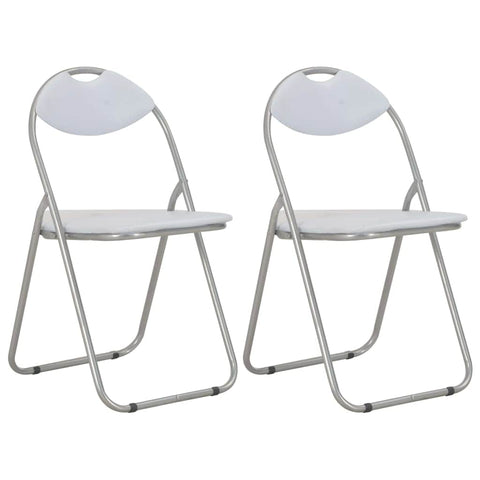 Folding Dining Chairs 2 pcs White