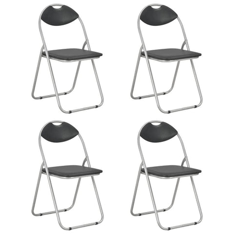 Folding Dining Chairs 4 pcs Black