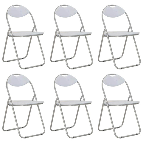 Folding Dining Chairs 6 pcs White