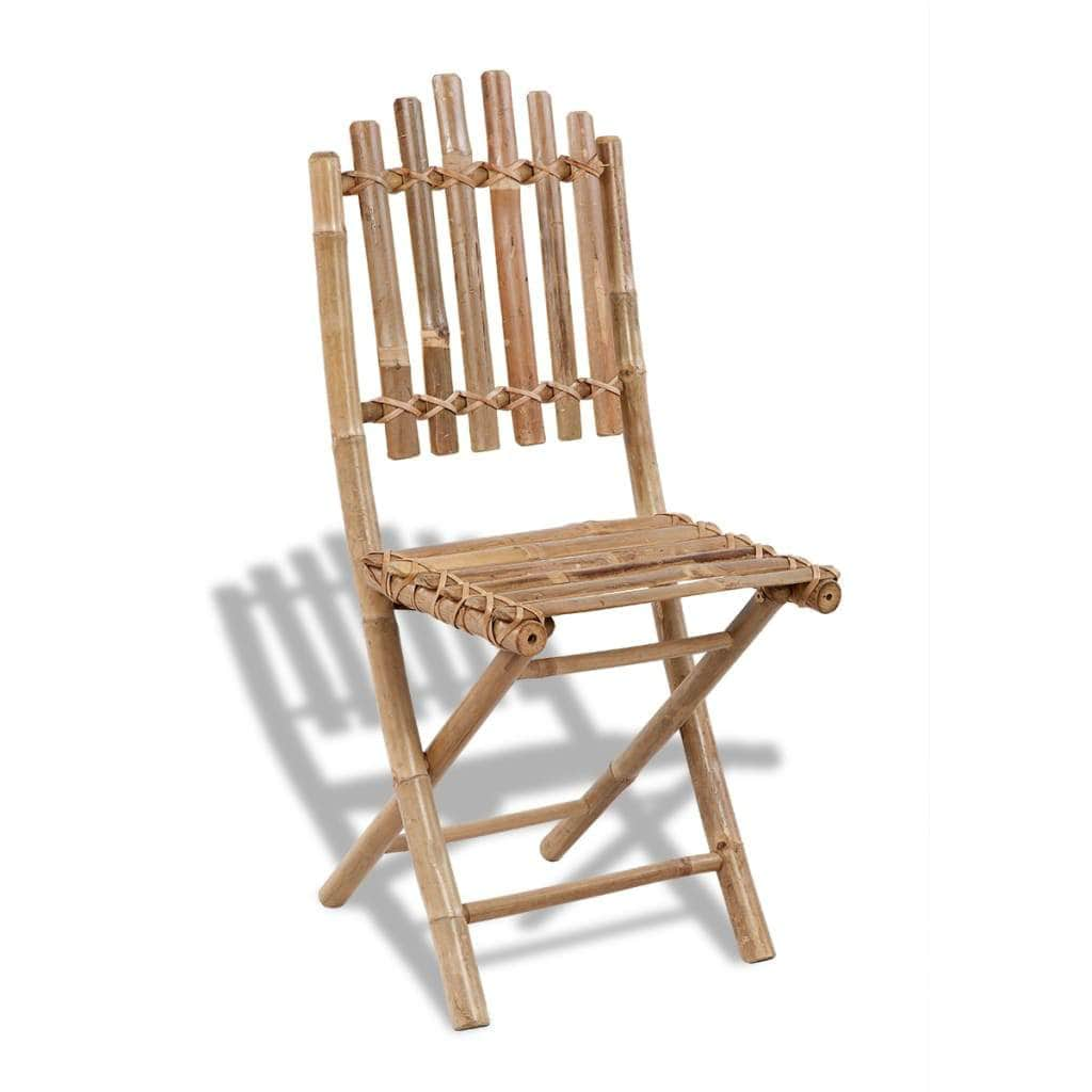 Folding Garden Chairs 2 pcs Bamboo