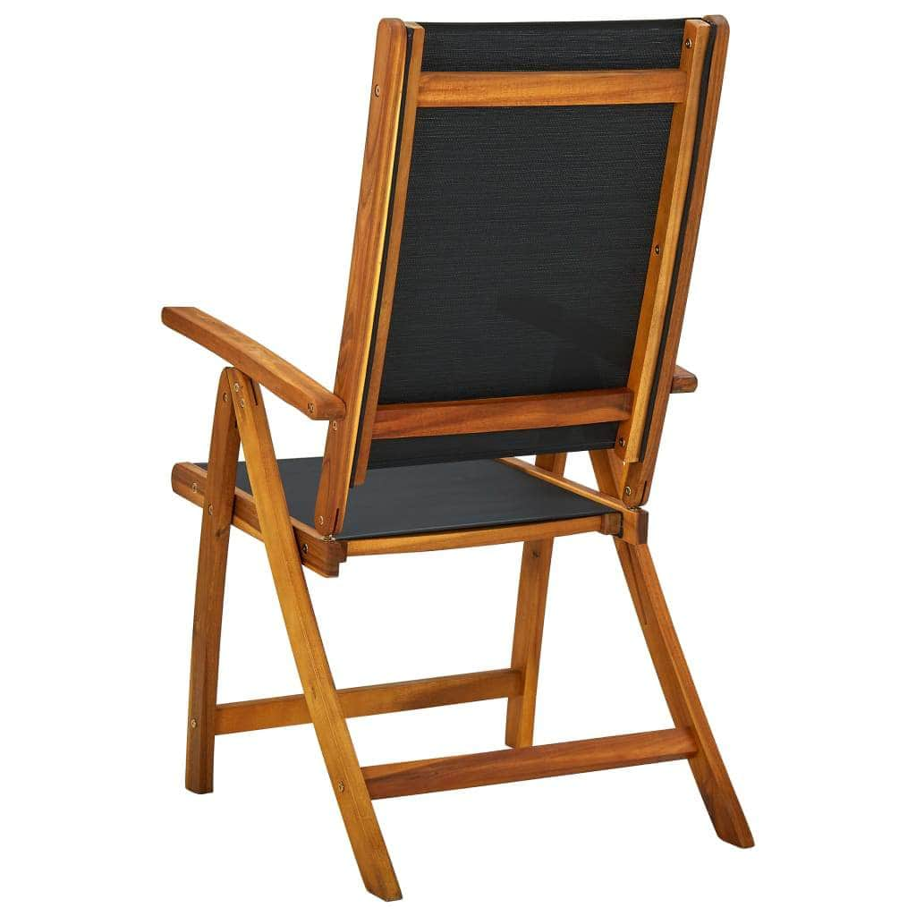 Folding Garden Chairs 4 pcs Solid Wood Acacia and Tetilene