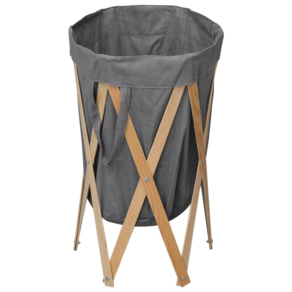 Folding Laundry Basket Grey