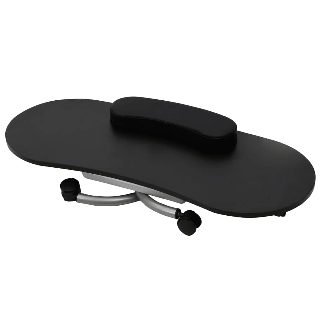 Folding Manicure Nail Table with Castors Black