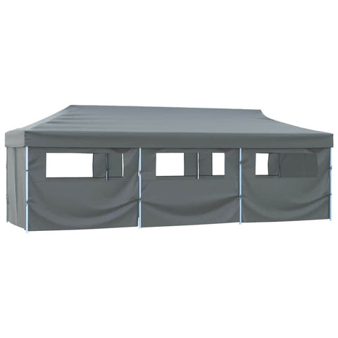 Folding Pop-up Party Tent with 8 Sidewalls Anthracite