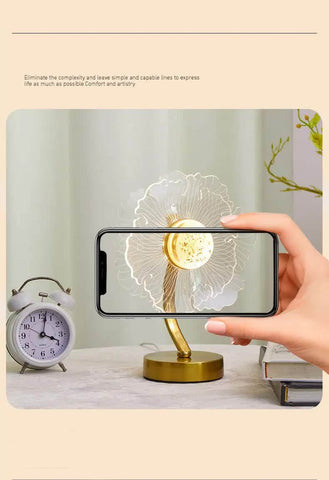 Four Leaf Clover Shape Luxury Acrylic Table Lamp - Modern USB Powered Night Light