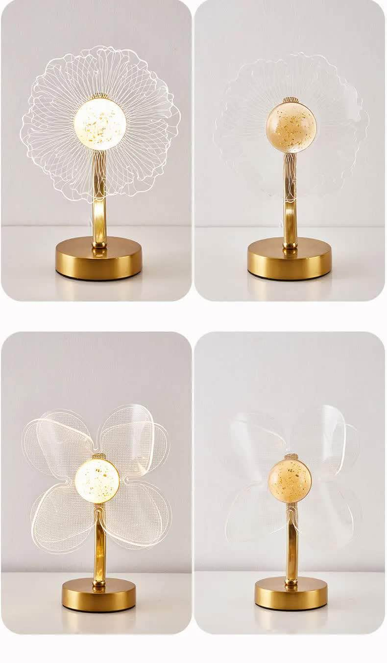 Four Leaf Clover Shape Luxury Acrylic Table Lamp - Modern USB Powered Night Light