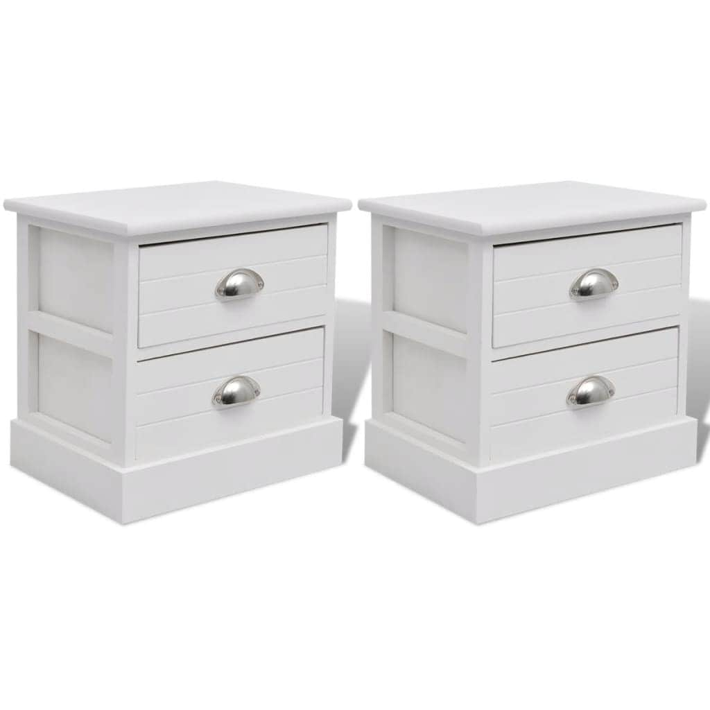 French Bedside Cabinets 2 Pcs White