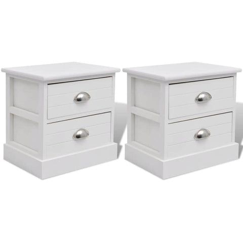 French Bedside Cabinets 2 Pcs White