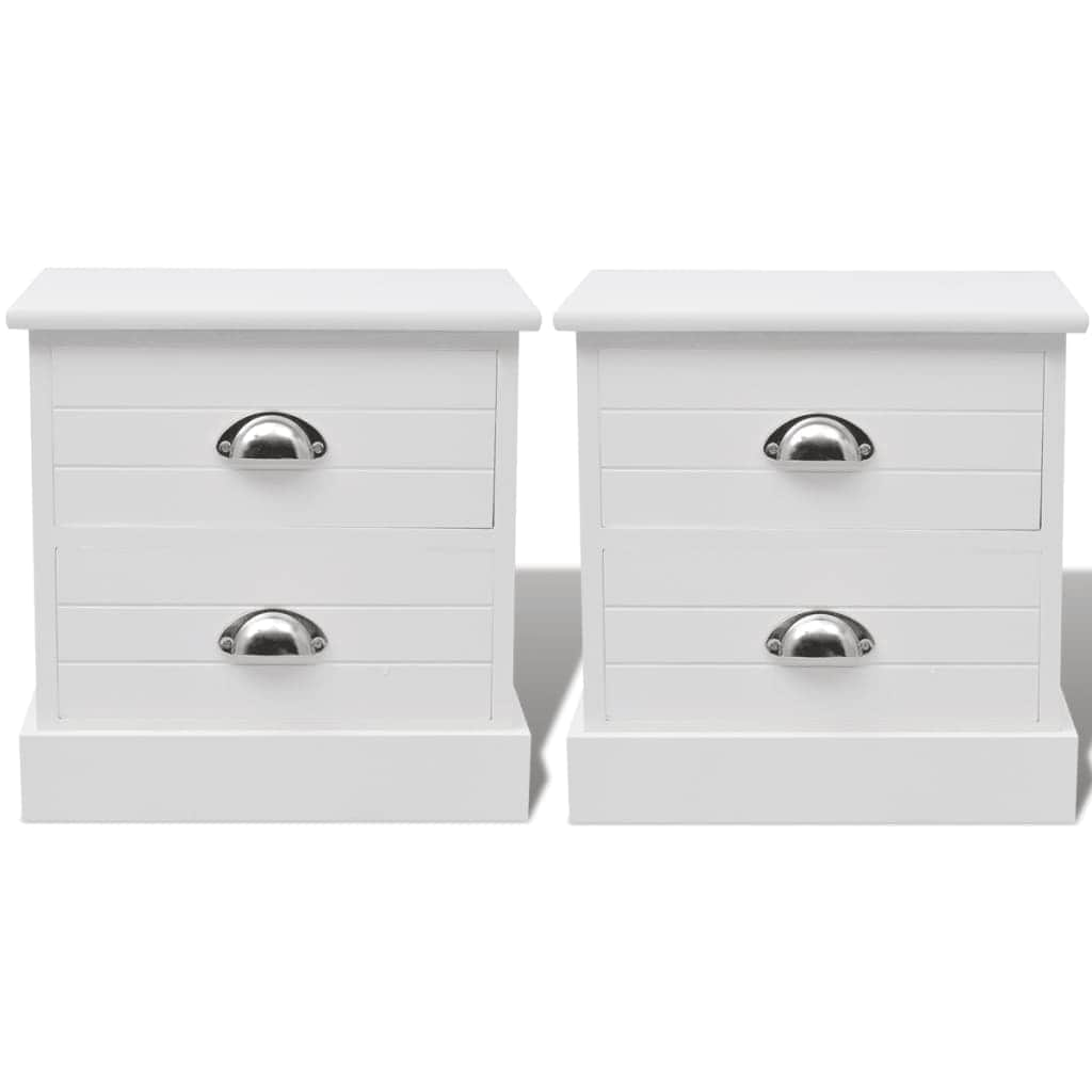 French Bedside Cabinets 2 Pcs White