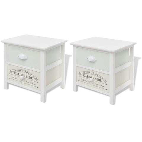 French Bedside Cabinets 2 Pcs Wood