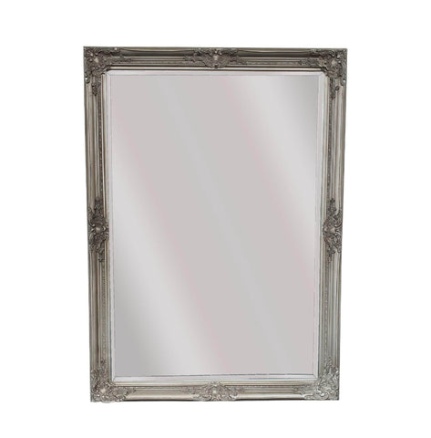 French Provincial Ornate Mirror - Antique Silver - Small 80cm x 110cm