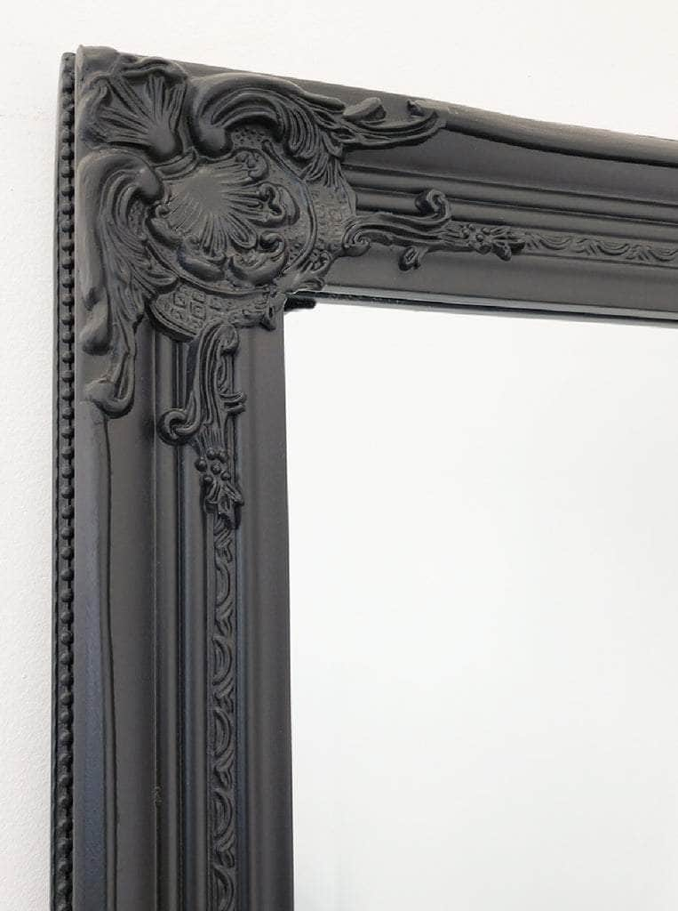 French Provincial Ornate Mirror - Black - Small  80Cm X 110Cm