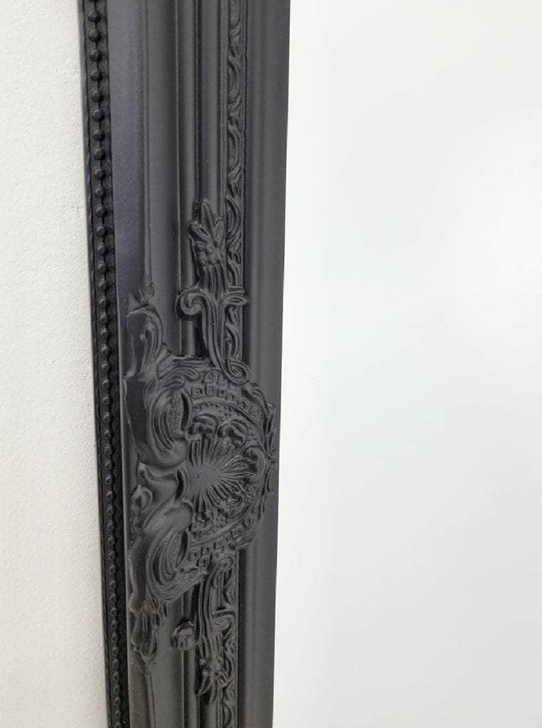 French Provincial Ornate Mirror - Black - Small  80Cm X 110Cm