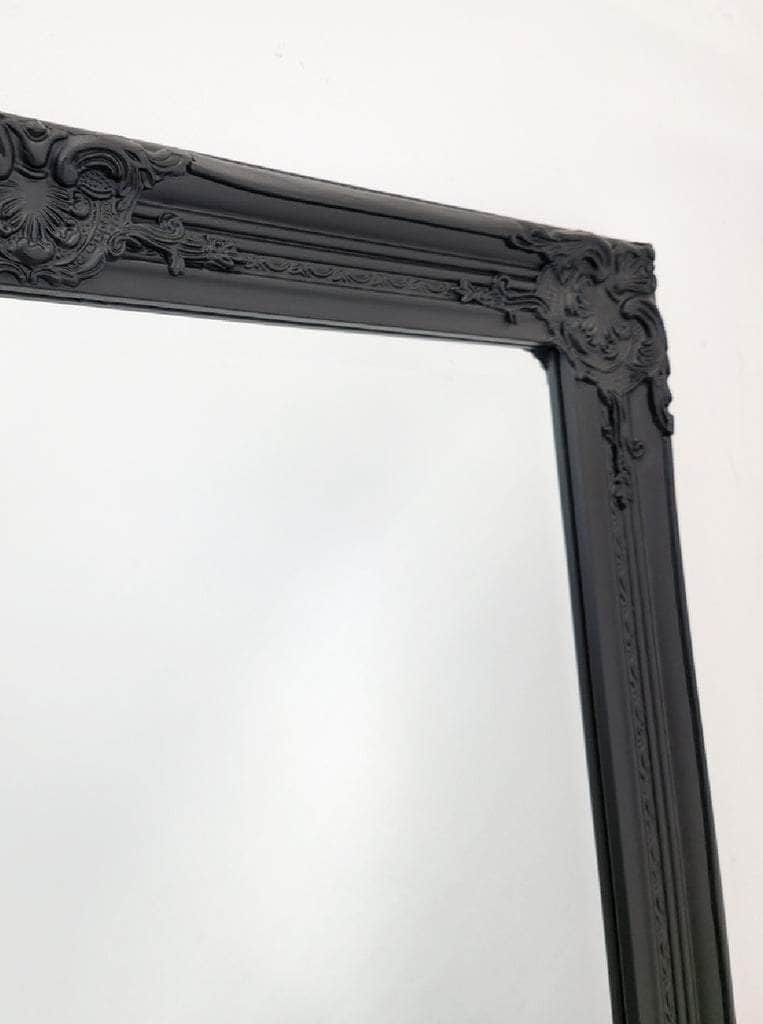 French Provincial Ornate Mirror - Black - Small  80Cm X 110Cm