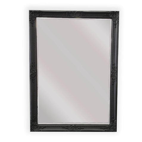 French Provincial Ornate Mirror - Black - Small  80Cm X 110Cm