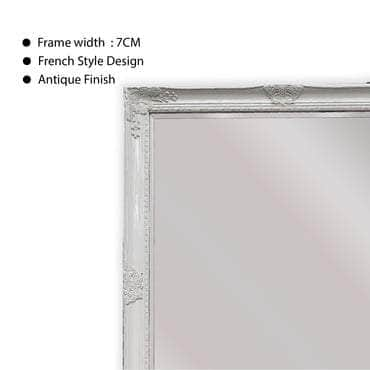 French Provincial Ornate Mirror - White - Small 80cm x 110cm