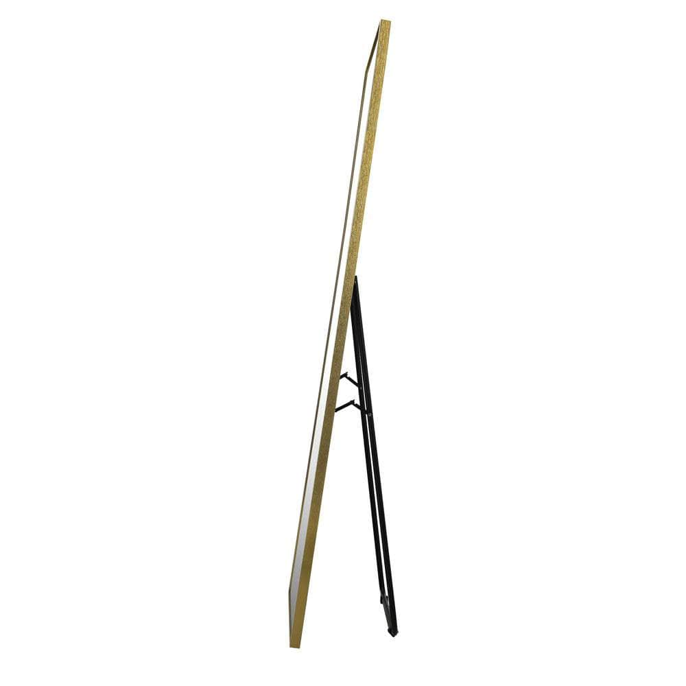 Full Length Mirror Rectangle Free Standing Black/Natural/Gold