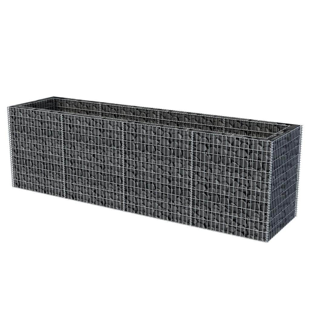 Gabion Planter Steel Silver