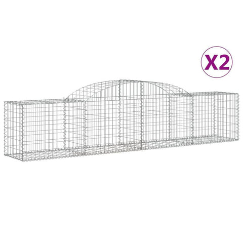 Galvanised Arched Gabion Baskets: A Duo of Elegance