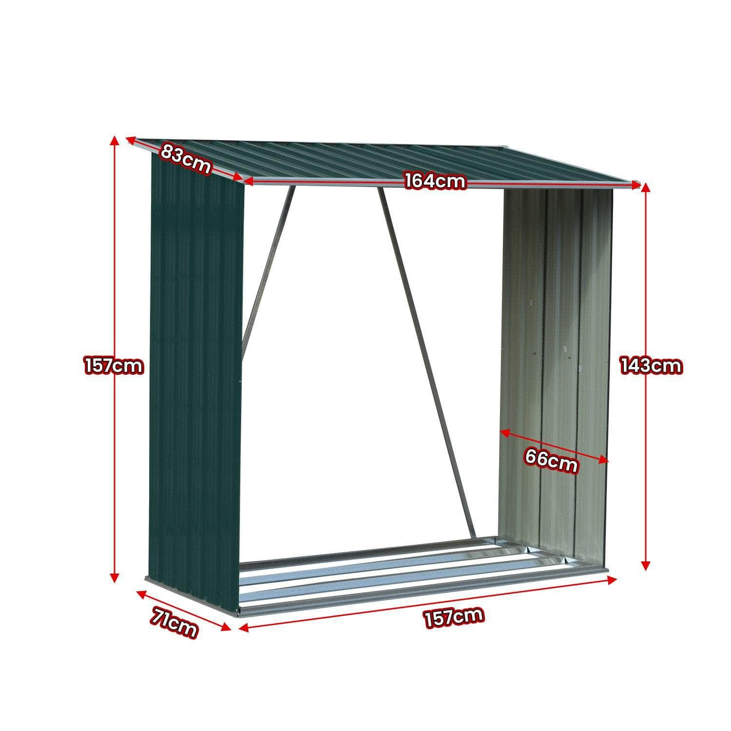 Galvanized Steel Wood Storage Shed