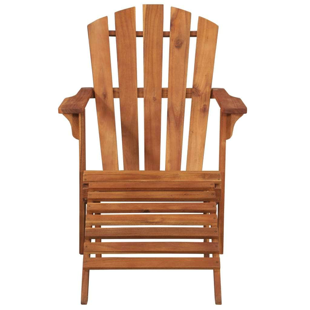 Garden Adirondack Chair with Footrest Solid Acacia Wood