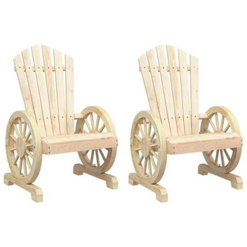 Garden Adirondack Chairs 2 pcs Solid Wood