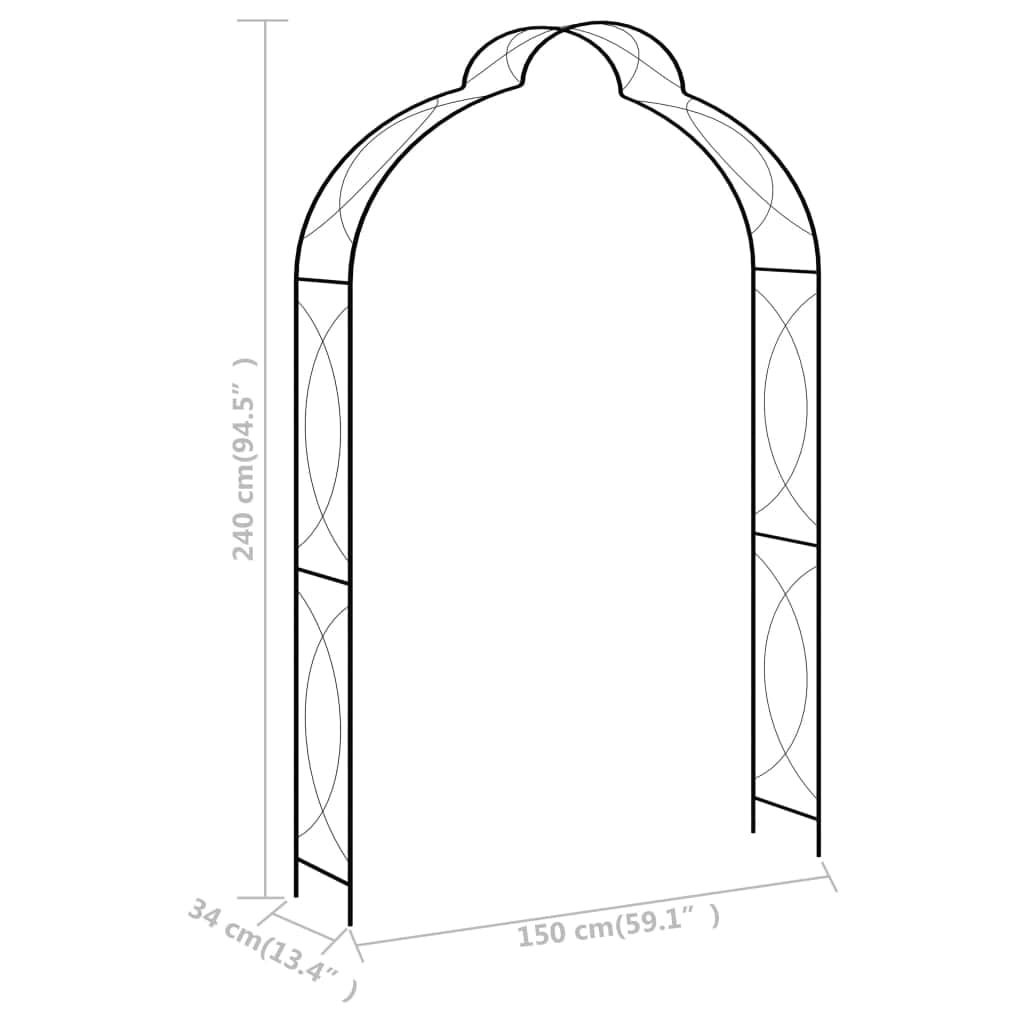 Garden Arch Black  Iron Decor