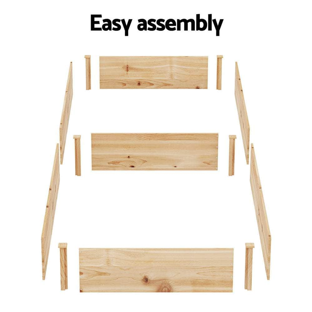 Garden Bed 150X90X30Cm Wooden Planter Box Raised Container Growing