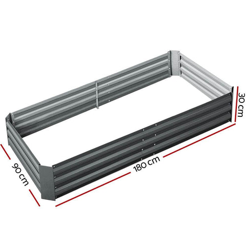 180x90cm Raised Garden Bed - Galvanized Steel