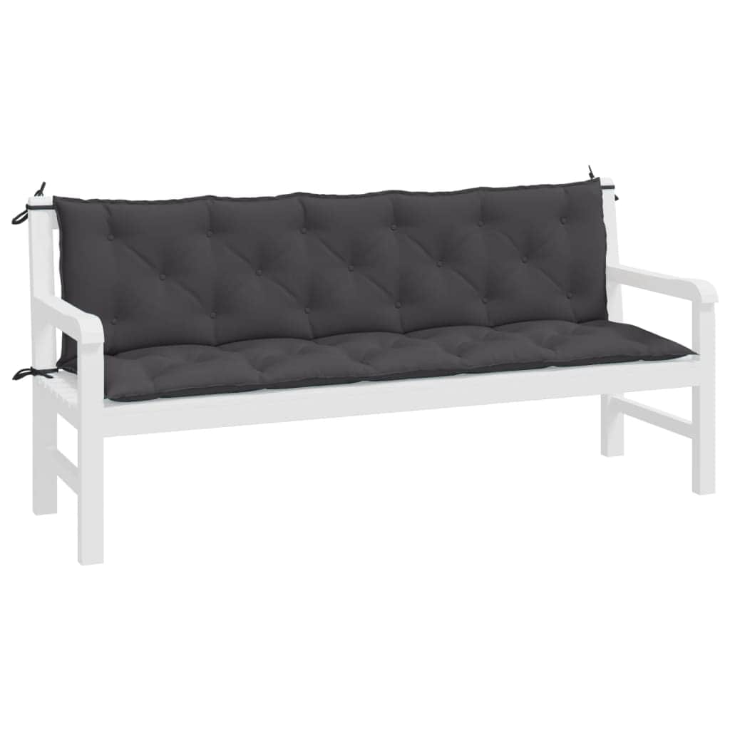 Garden Bench Cushions 2pcs Anthracite Oxford Fabric