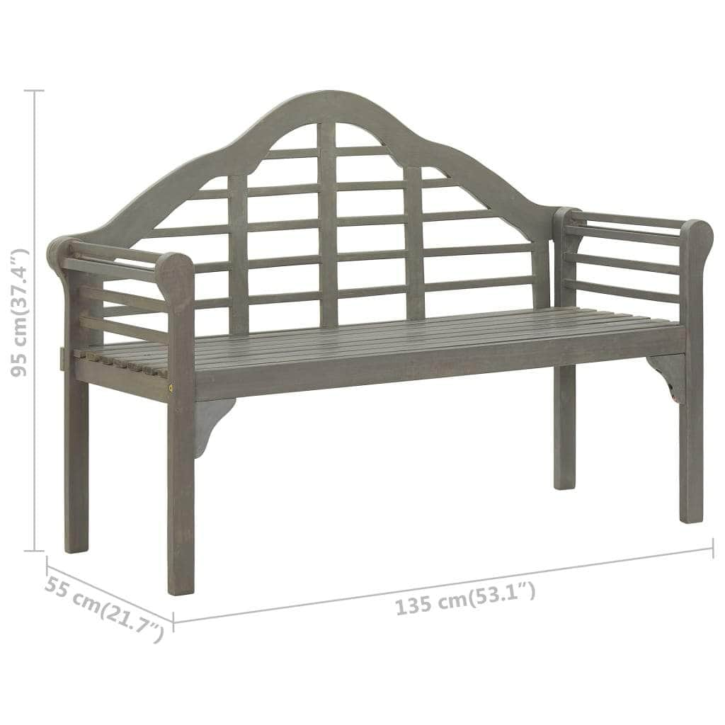 Garden Bench Grey Wash 135 cm Solid Acacia Wood