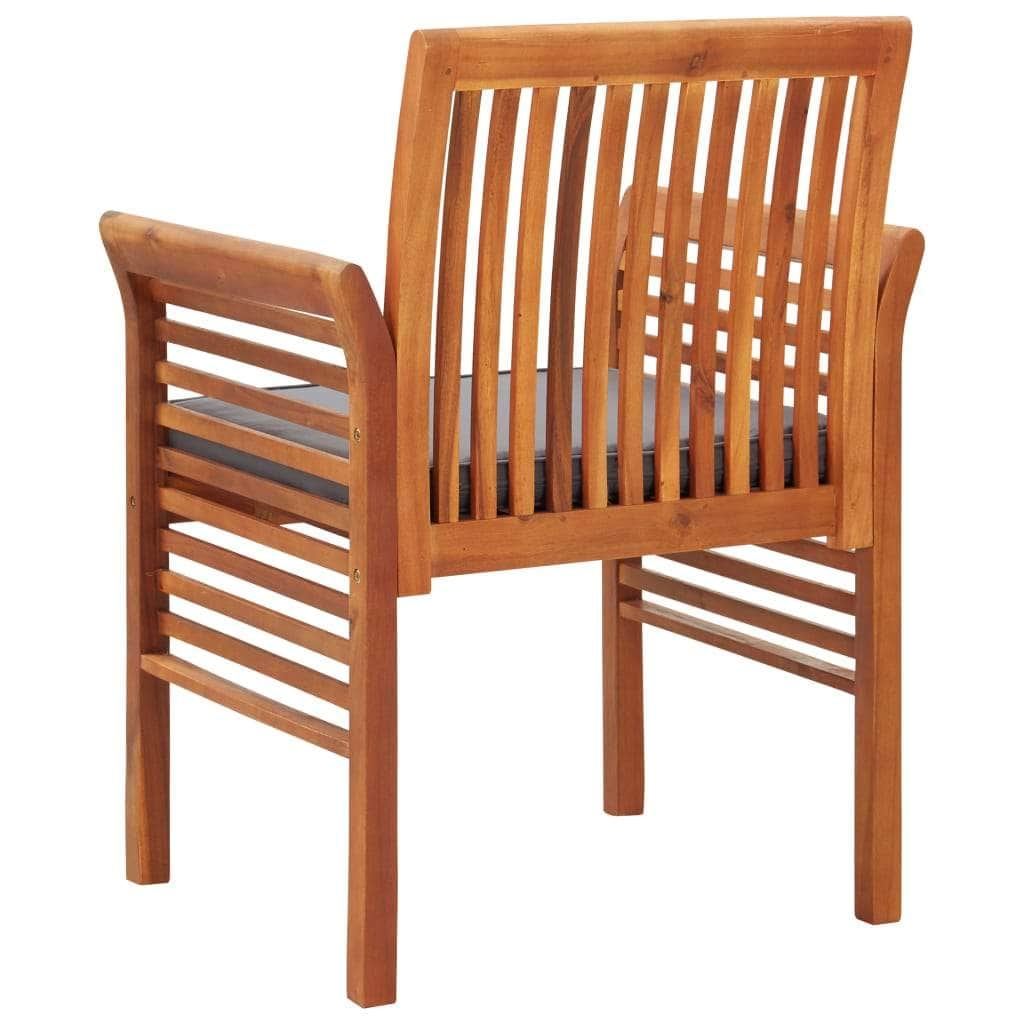 Garden Dining Chairs with Cushions 3 pcs Solid Acacia Wood