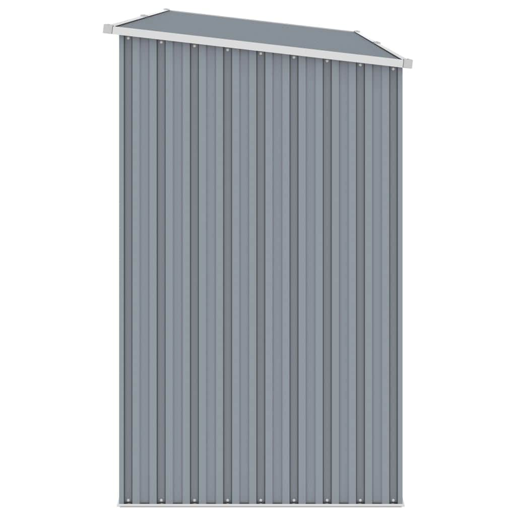 Garden Firewood Shed Grey Galvanised Steel Without Floor