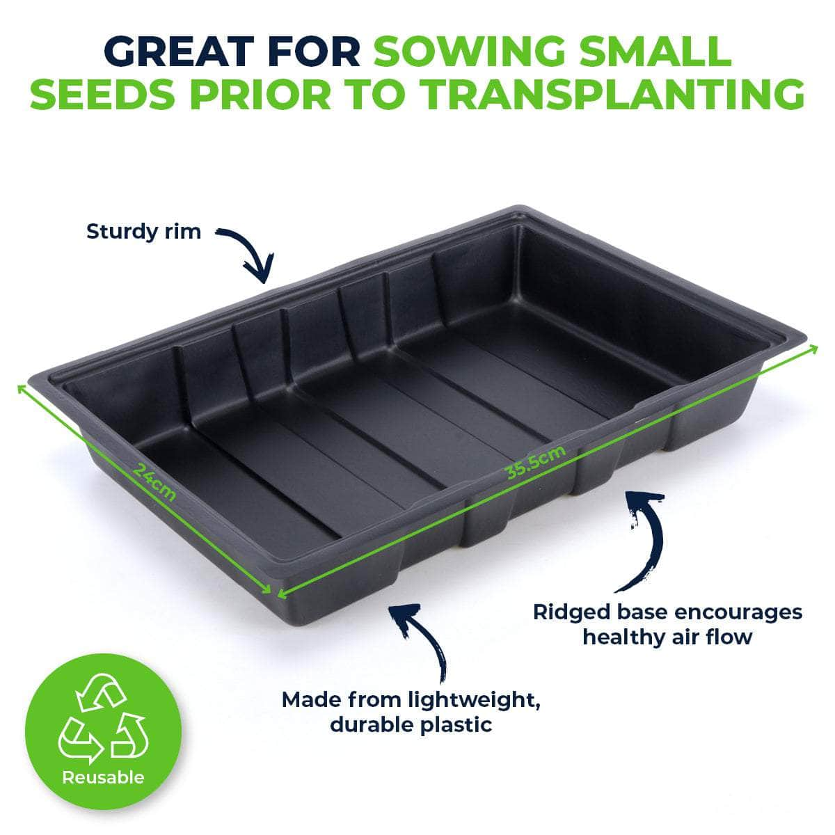 Garden Greens 72Pce Seedling Trays Lightweight Durable Reusable 24 X 35.5Cm