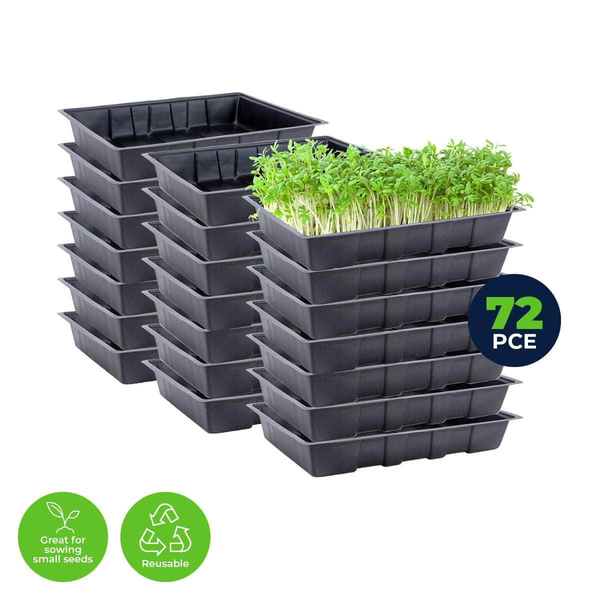 Garden Greens 72Pce Seedling Trays Lightweight Durable Reusable 24 X 35.5Cm