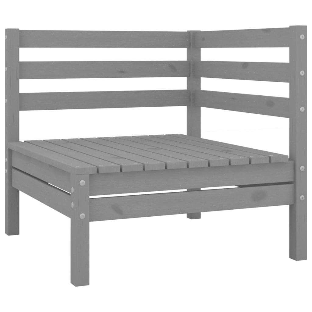 Garden Lounge Set 4 Piece Outdoor Grey Solid Pinewood