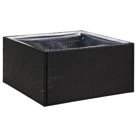 Garden Planter Black Poly Rattan