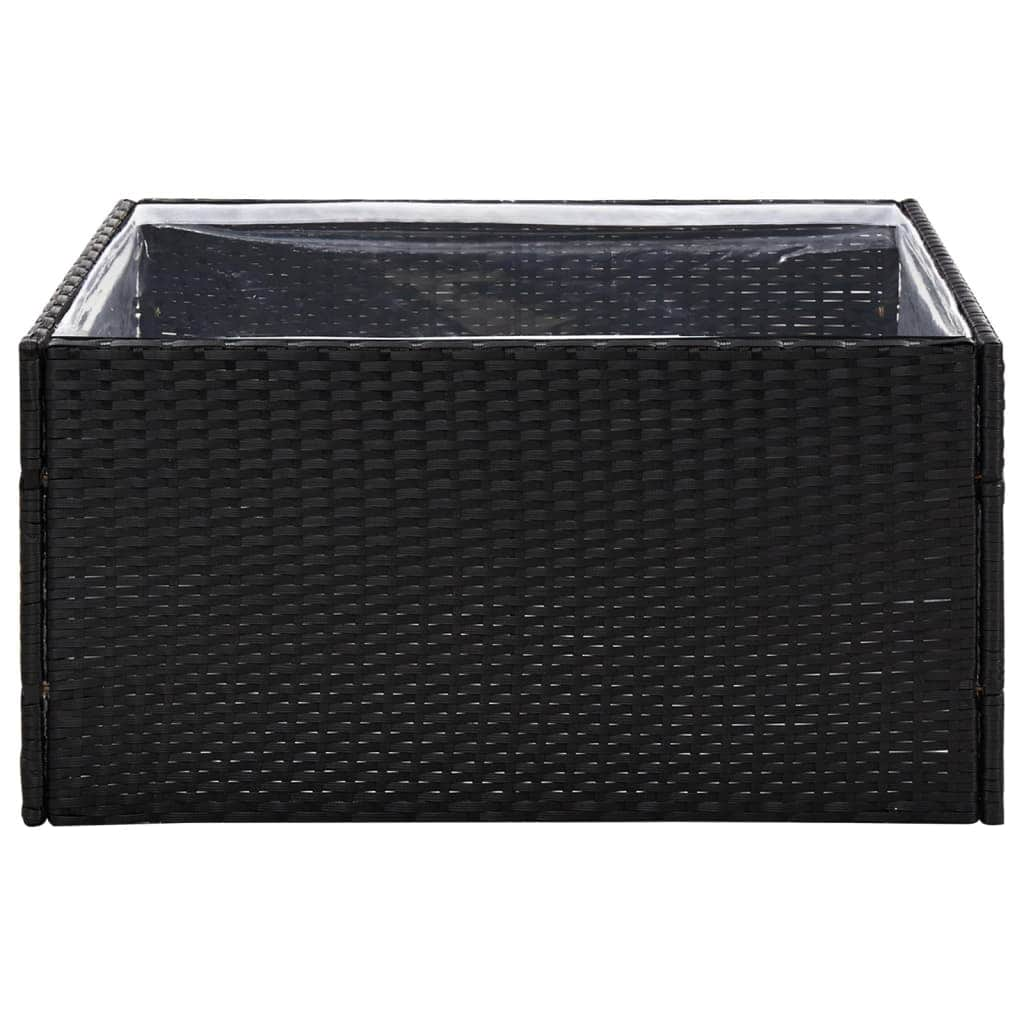 Garden Planter Black Poly Rattan