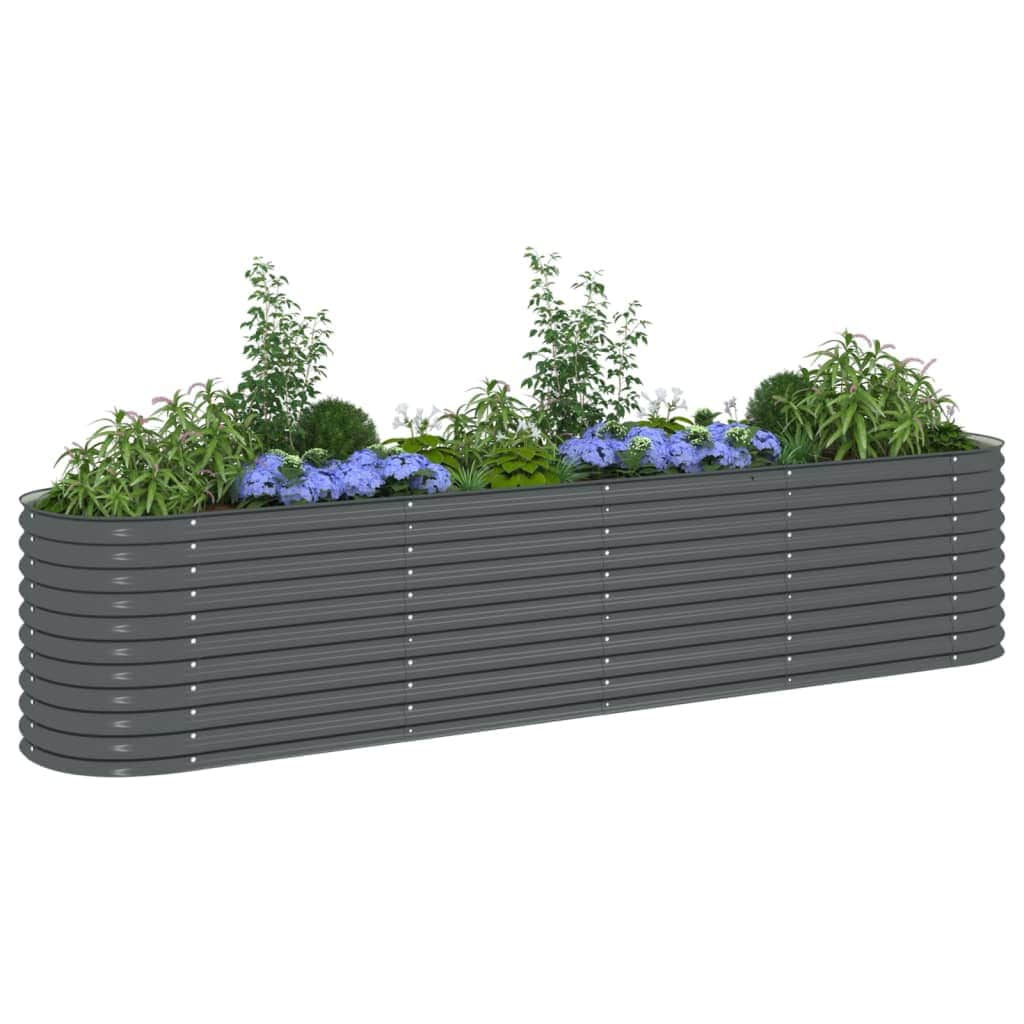 Garden Planter  Galvanised Steel  Grey