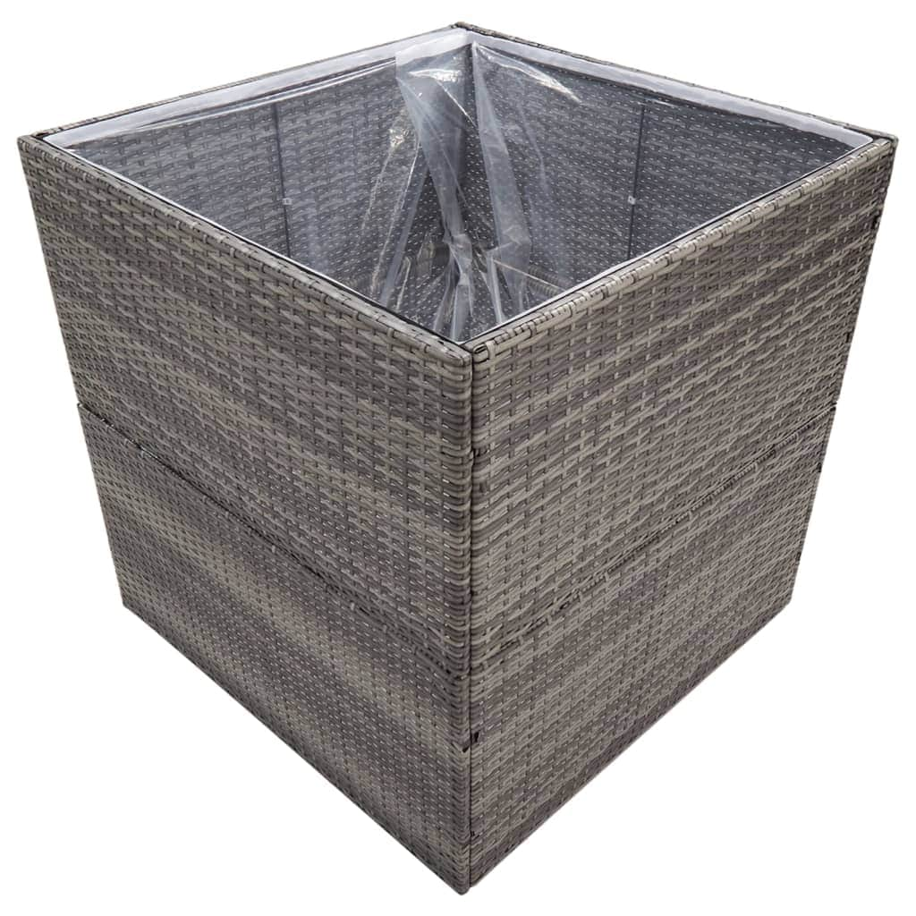 Garden Planter Grey Poly Rattan