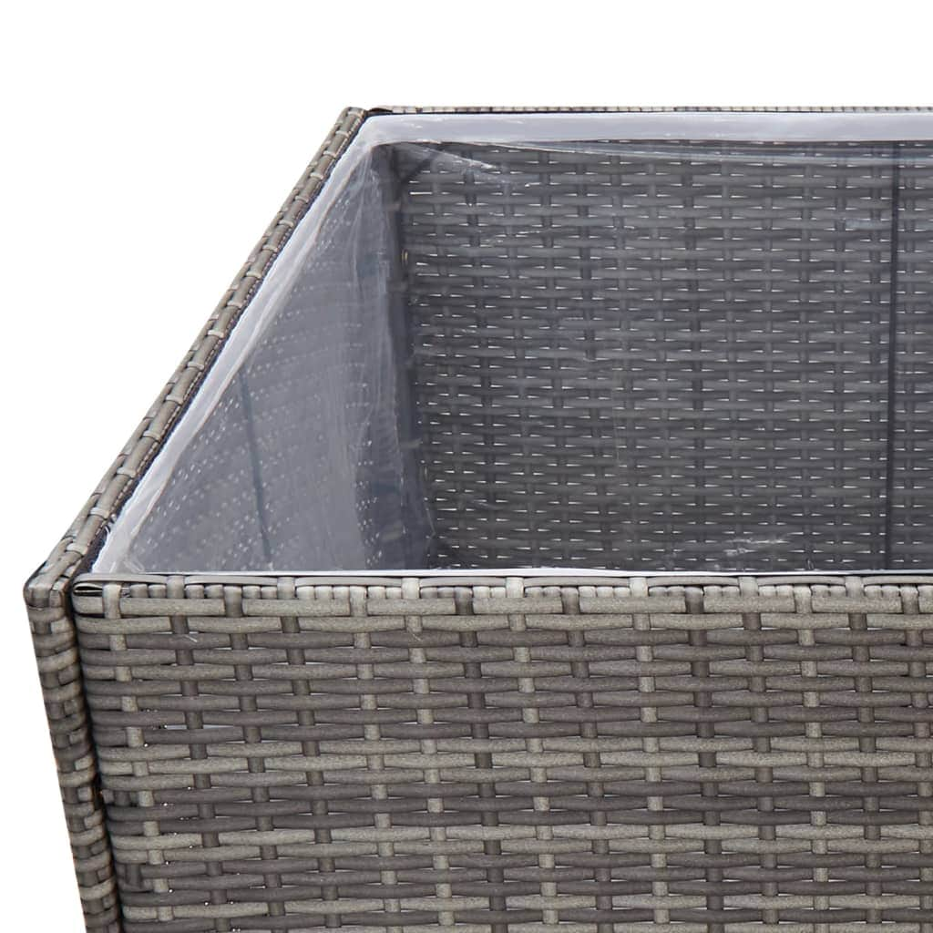 Garden Planter Grey Poly Rattan