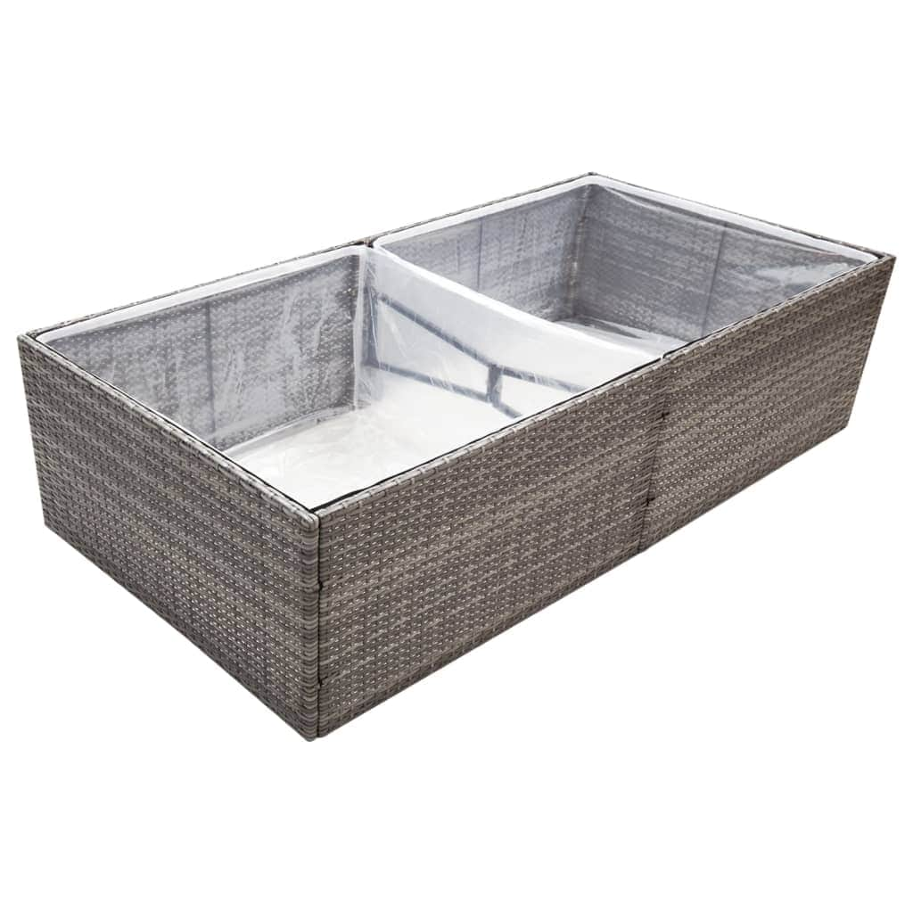 Garden Planter Grey Poly Rattan