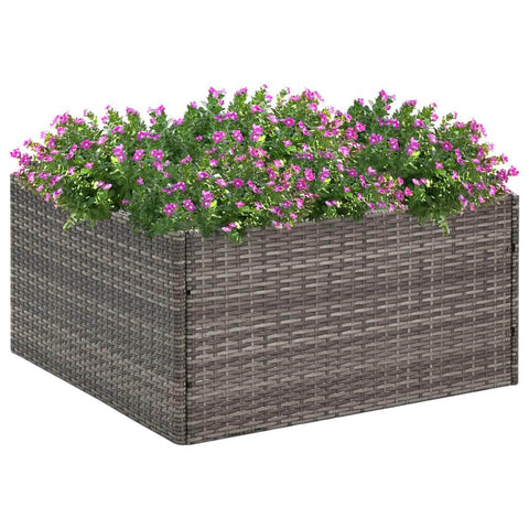 Garden Planter Poly Rattan Grey