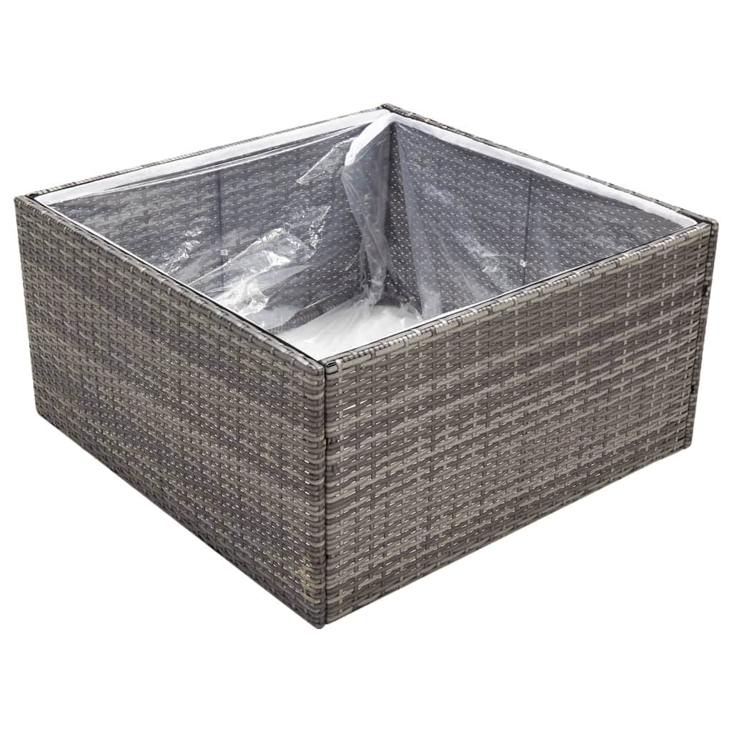 Garden Planter Poly Rattan Grey